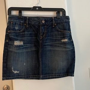 Ann Taylor Loft Distressed Jeans Denim Skirt Size 2P